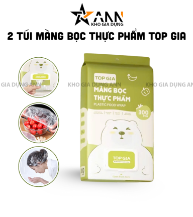 Combo 2 Túi Màng Bọc Thực Phẩm Top Gia Dạng Rút Siêu Dai Có Nắp Đậy Kính - 1 Túi 300 Cái - GMBTP02