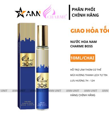 Nước Hoa Nam Charme Boss 10ml Mùi Thơm Thanh Lịch Tự Tin - 8936194698926LE