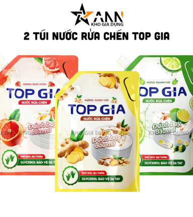 Combo 2 Túi Nước Rửa Chén Top Gia Dung Tích 2L/Túi - NRC01