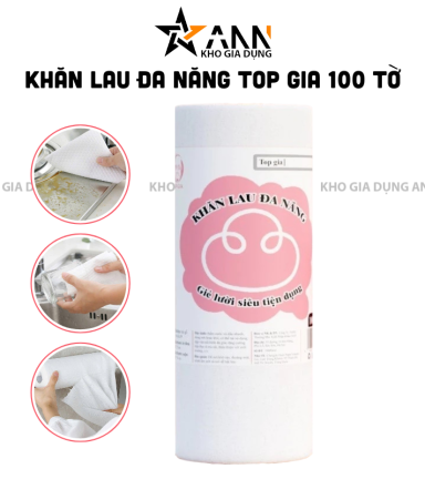 Cuộn Khăn Lau Đa Năng Top Gia 100 Tờ Siêu Da Tái Sử Dụng - CKGLDN01