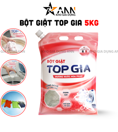 Bột Giặt Quần Áo Top Gia 5kg Hương Nước Hoa Pháp - BGQA01