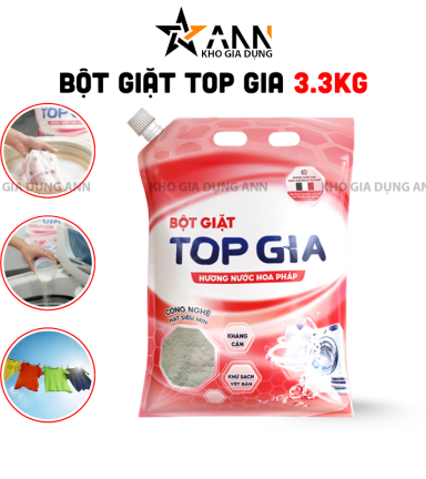 Bột Giặt Quần Áo Top Gia 3.3kg Hương Nước Hoa Pháp - BGQA02