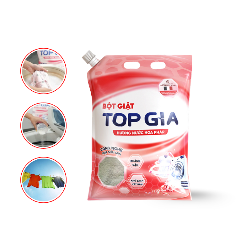 Nguồn hàng sỉ bột Giặt Quần Áo Top Gia 2.2kg Hương Nước Hoa Pháp 10 Nguồn hàng sỉ bột Giặt Quần Áo Top Gia 2.2kg Hương Nước Hoa Pháp