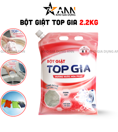 Bột Giặt Quần Áo Top Gia 2.2kg Hương Nước Hoa Pháp - BGQA03