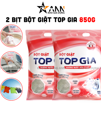 Combo 2 Túi Bột Giặt Quần Áo Top Gia 850g/Túi Hương Nước Hoa Pháp - BGQA04