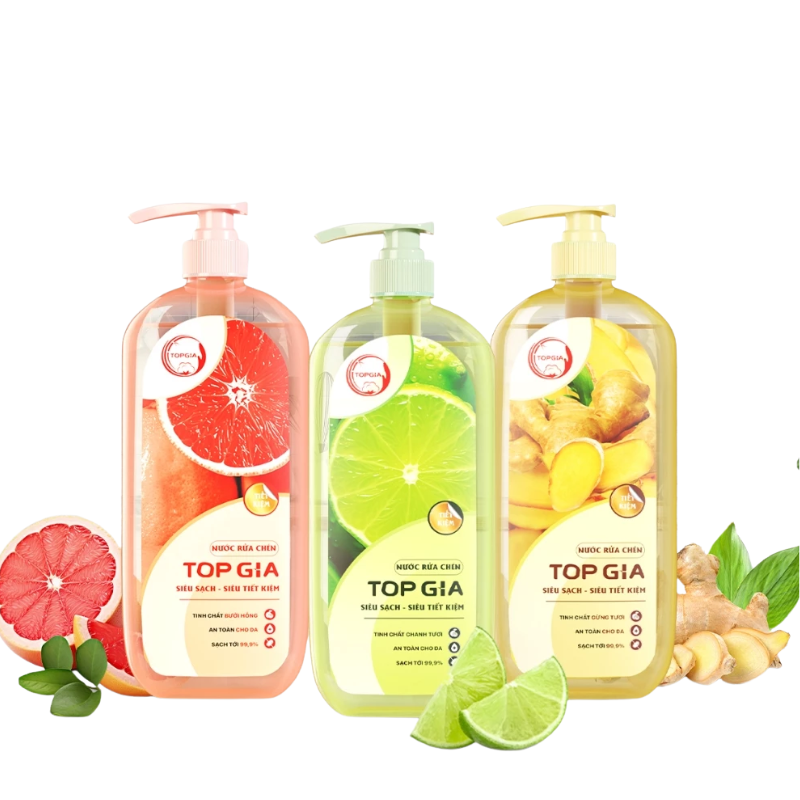 Chuyên sỉ combo 3 Chai Nước Rửa Chén Top Gia Hương Chanh Tươi - Hương Gừng- Hương Bưởi Hồng 1kg/chai 16 Chuyên sỉ combo 3 Chai Nước Rửa Chén Top Gia Hương Chanh Tươi - Hương Gừng- Hương Bưởi Hồng 1kg/chai