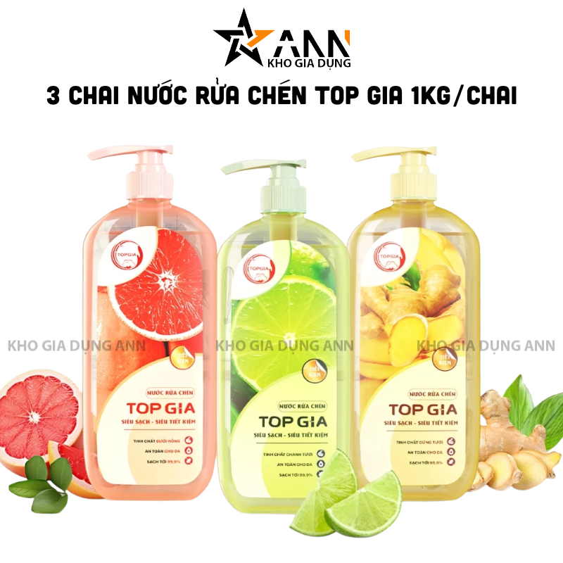 26892_1_20251016113832-1.png Combo 3 Chai Nước Rửa Chén Top Gia Hương Chanh Tươi - Hương Gừng- Hương Bưởi Hồng 1kg/chai - NRC02