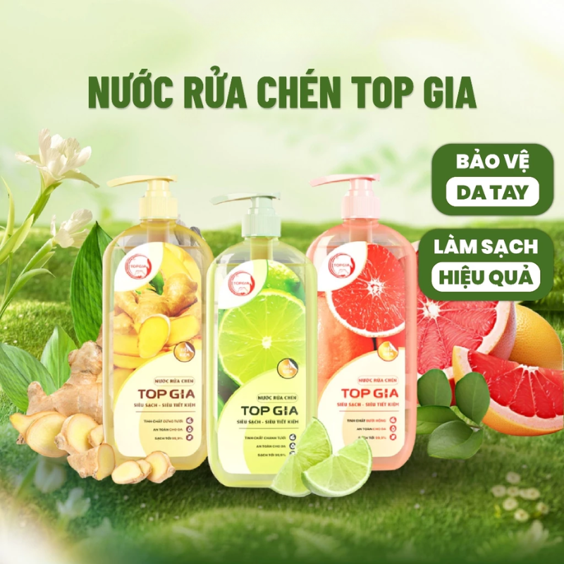 26892_2_20251016113837.png Combo 3 Chai Nước Rửa Chén Top Gia Hương Chanh Tươi - Hương Gừng- Hương Bưởi Hồng 1kg/chai - NRC02