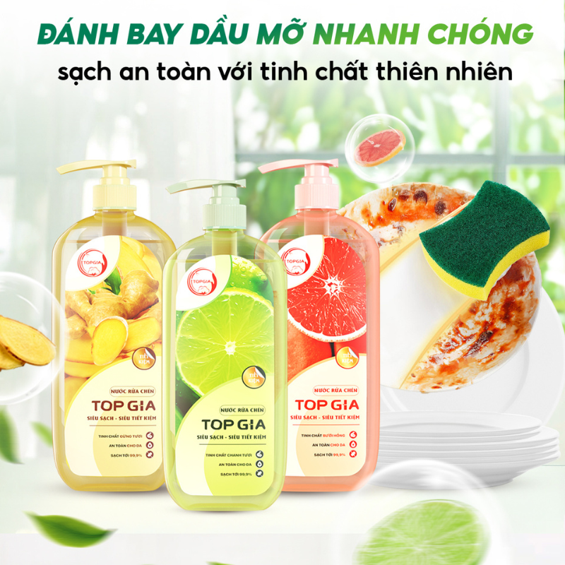 26892_3_20251016113838.png Combo 3 Chai Nước Rửa Chén Top Gia Hương Chanh Tươi - Hương Gừng- Hương Bưởi Hồng 1kg/chai - NRC02