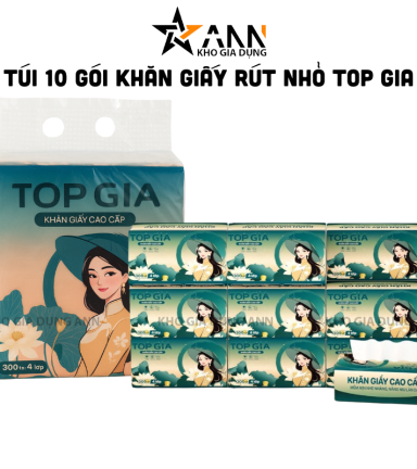 Túi 10 Gói Khăn Giấy Ăn Nhỏ Sắc Việt Top Gia - KGR10