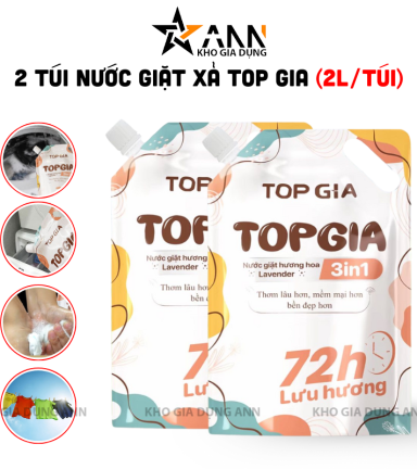 Combo 2 Túi Nước Giặt Xả Top Gia Hương Lavender 3in1 Dịu Nhẹ 2L/Túi - NGXQA01