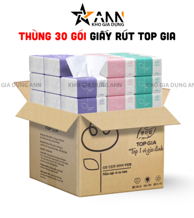 1 Thùng 30 Gói Khăn Giấy Ăn 3 Màu Top Gia Loại Nhỏ - KGR14