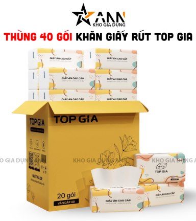 1 Thùng 40 Gói Khăn Giấy Ăn Sắc Màu Top Gia Loại Nhỏ - KGR15