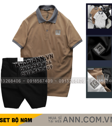 Set Bộ Nam Áo Thun Nam Polo Cổ Bẻ Thêu Logo R Style & Quần Short Kaki Co Giãn Phối Nút Cao Cấp (Có Size 36) - SBN151