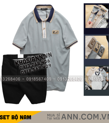 Set Bộ Nam - Áo Thun Nam Polo Cổ Bẻ Phối Tag Chữ Rears Và Quần Short Kaki Co Giãn Phối Nút Cao Cấp (Có Size 36) - SBN154