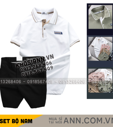 Set Bộ Nam - Áo Thun Nam Polo Cổ Bẻ Pack Horse Logo Thêu Và Quần Short Kaki Co Giãn Phối Nút Cao Cấp (Có Size 36) - SBN158