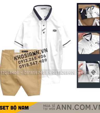 Set Bộ Nam - Áo Thun Nam Polo Cổ Bẻ Tay Ngắn Viển Bo - Quần Short Kaki Co Giãn Phối Nút Cao Cấp (Có Size 36) - SBN168