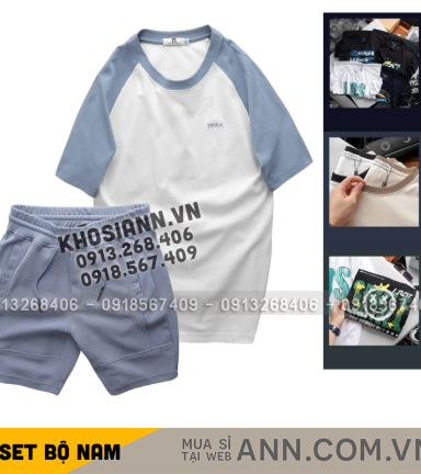 Set Bộ Nam - Áo Thun Nam Cổ Tròn Các Mẫu Và Quần Short Thun Nam Cao Cấp - SBN180