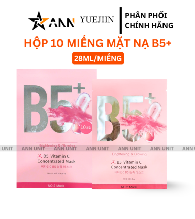 Hộp 10 Miếng Mặt Nạ Phục Hồi B5+ Vitamin C Concentrated Mask 28ml/Miếng - Màu Hồng - 8801457522983