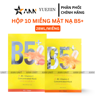 Hộp 10 Miếng Mặt Nạ Phục Hồi B5+ Vitamin C Concentrated Mask 28ml/Miếng - Màu Vàng - 8801457522938