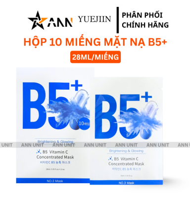 Hộp 10 Miếng Mặt Nạ Phục Hồi B5+ Vitamin C Concentrated Mask 28ml/Miếng - Màu Xanh - 8801457522914