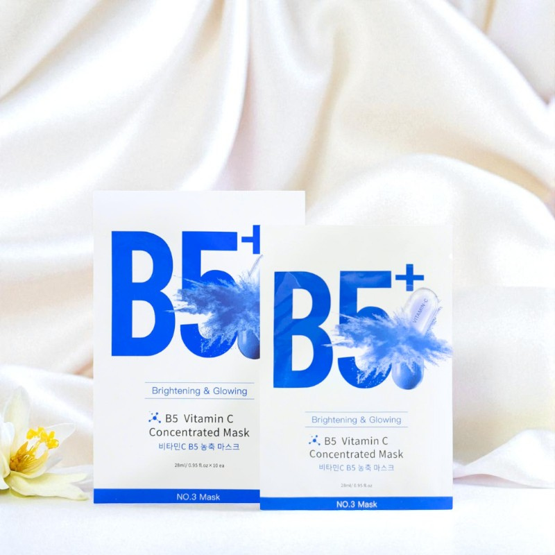 26941_26_20251023115852-1.png Hộp 10 Miếng Mặt Nạ Phục Hồi B5+ Vitamin C Concentrated Mask 28ml/Miếng - Màu Xanh - 8801457522914