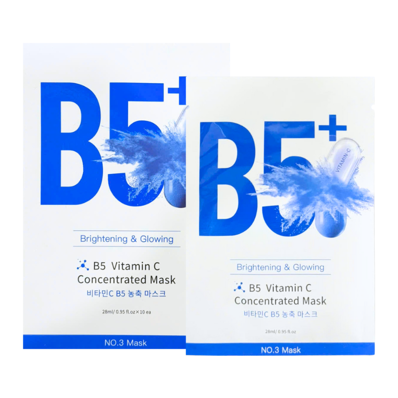 Hộp 10 Miếng Mặt Nạ Phục Hồi B5+ Vitamin C Concentrated Mask 28ml/Miếng - Màu Xanh 8 Hộp 10 Miếng Mặt Nạ Phục Hồi B5+ Vitamin C Concentrated Mask 28ml/Miếng - Màu Xanh