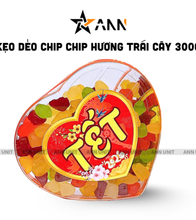 Kẹo Dẻo Chip Chip Hương Trái Cây 300g - Hộp Trái Tim Hộp Quà Tết 2026 - KDCCHTT300G