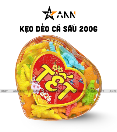 Kẹo Dẻo Cá Sấu 200g - Hộp Trái Tim Hộp Quà Tết 2026 - KDCSHTT200G