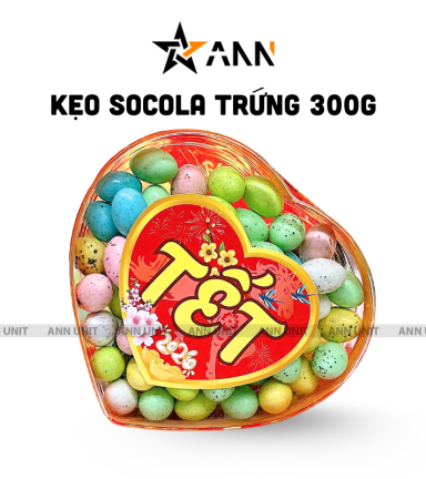Kẹo Socola Trứng 300g - Hộp Trái Tim Hộp Quà Tết 2026 - KTSHTT300G