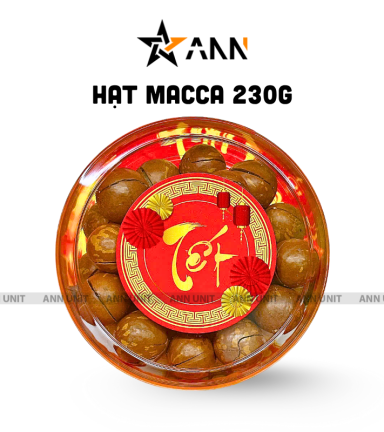 Hạt Macca 230g Hộp Tròn Nhỏ Hộp Quà Tết 2026 - HMHTN230G