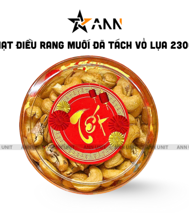 Hạt Điều Rang Muối Đã Tách Vỏ Lụa 230g - Hộp Tròn Nhỏ Hộp Quà Tết 2026 - HDRMTVHTN230G