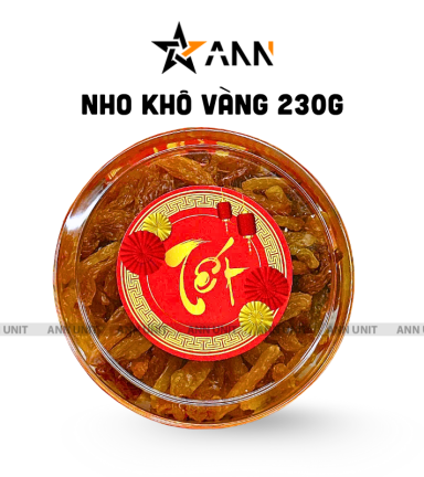 Nho Khô Vàng 230g - Hộp Tròn Nhỏ Hộp Quà Tết 2026 - NKCHTN230G