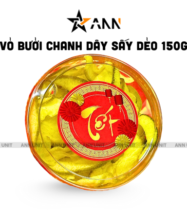 Vỏ Bưởi Chanh Dây Sấy Dẻo 150g Hộp Tròn Nhỏ Hộp Quà Tết 2026 - VBCDSDHTN150G