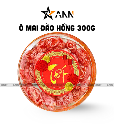Ô Mai Đào Hồng 300g - Hộp Tròn Nhỏ Hộp Quà Tết 2026 - OMDHHTN300G