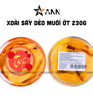 Xoài Sấy Dẻo Muối Ớt 230g Hộp Tròn Nhỏ Hộp Quà Tết 2026 - XSDMOHTN230G