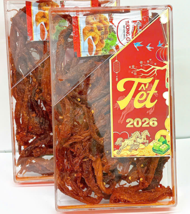 Khô Bò Xé Sợi 400g Hộp Chữ Nhật Lớn - KBXSHCNL400G