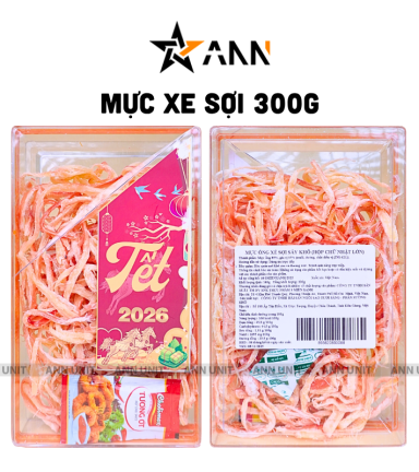 Mực Sợi Hấp Dẫn 300g Hộp Chữ Nhật Lớn Hộp Quà Tết 2026 - MXSHCNL300G