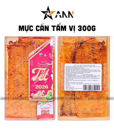 Mực Cán Tẩm Vị 300g - Hộp Chữ Nhật Lớn Hộp Quà Tết 2026 - MCHCNL300G