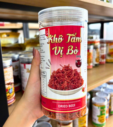 Khô Tẩm Vị Bò 300g Hộp Pet Thơm Ngon - KTVBHP300G