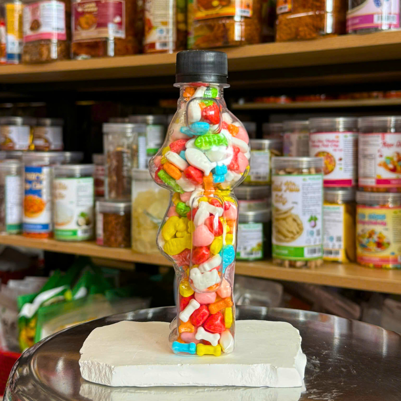 Chỗ sỉ kẹo Cứng Hương Vị Trái Cây - Kẹo Ngũ Sắc 220g - Chai Gấu Nhỏ 6 Chỗ sỉ kẹo Cứng Hương Vị Trái Cây - Kẹo Ngũ Sắc 220g - Chai Gấu Nhỏ