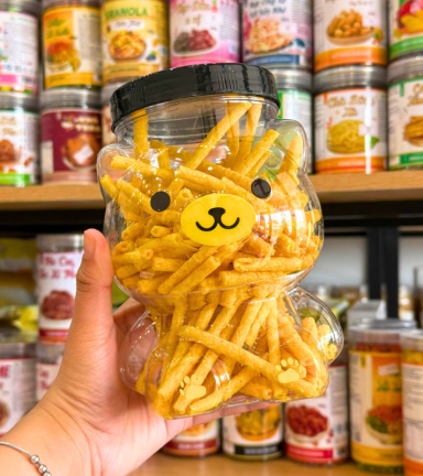 Snack Hương Khoai Tây Ống Vàng Thơm Ngon 200g - Hũ Gấu Lớn - SHKTOVHGL200G