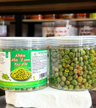 Đậu Hà Lan Tỏi Ớt Mini Thơm Ngon 200g - Hộp Pet - DHLTOMHP200G
