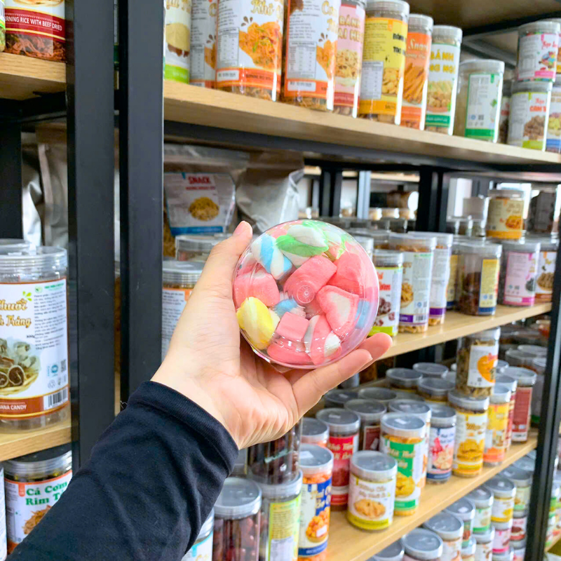 Kẹo Dẻo Bông Marshmallow Mini 150g - Hộp Pet 6 Kẹo Dẻo Bông Marshmallow Mini 150g - Hộp Pet