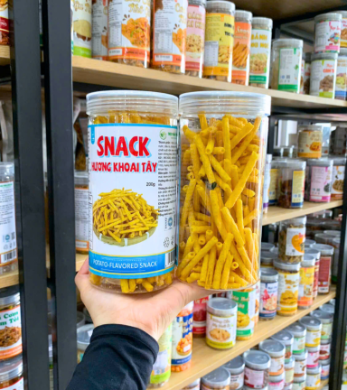 Snack Hương Khoai Tây Ống Vàng Thơm Ngon 200g - Hộp Pet - SHKT
