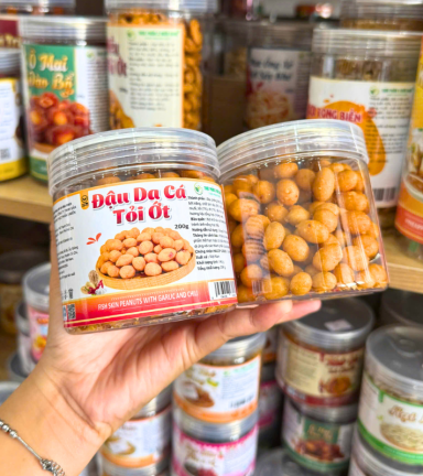 Đậu Da Cá Tỏi Ớt Mini Thơm Ngon 200g - Hộp Pet - DDCTOMHP200G