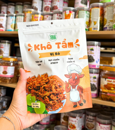 Khô Tẩm Vị Bò YOLO Thơm Ngon - Gói 100g - KTVBYG100G