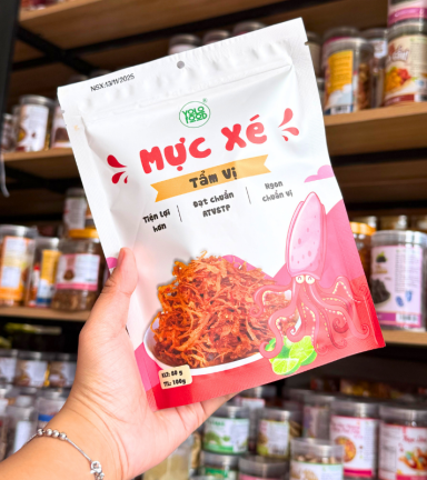 Mực Xé Tẩm Vị Thương Hiệu Yolo Thơm Ngon Gói 100g - MXTVYG100G