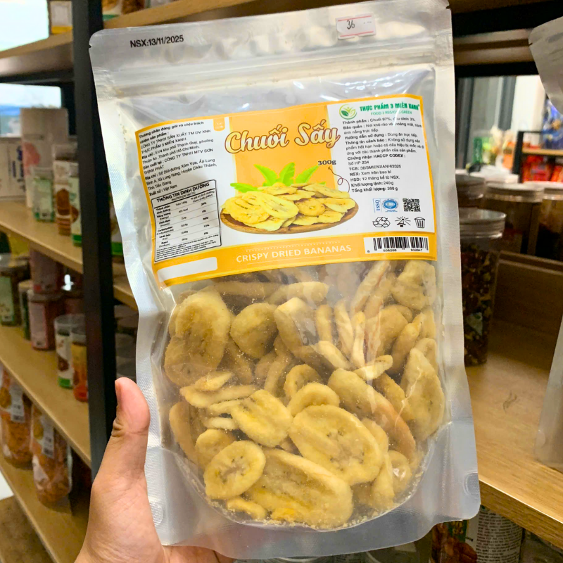 Chuối Sấy Giòn 300g Túi Zip Bạc 3 Chuối Sấy Giòn 300g Túi Zip Bạc