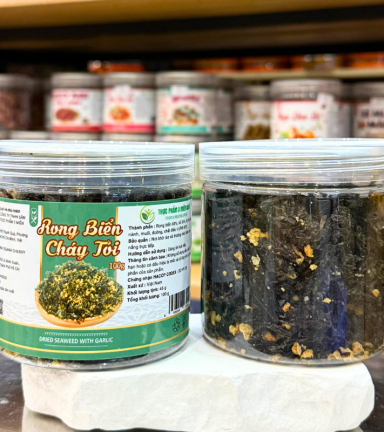 Rong Biển Cháy Tỏi Thơm Ngon Mini 100g - Hộp Pet - RBCTMHP100G